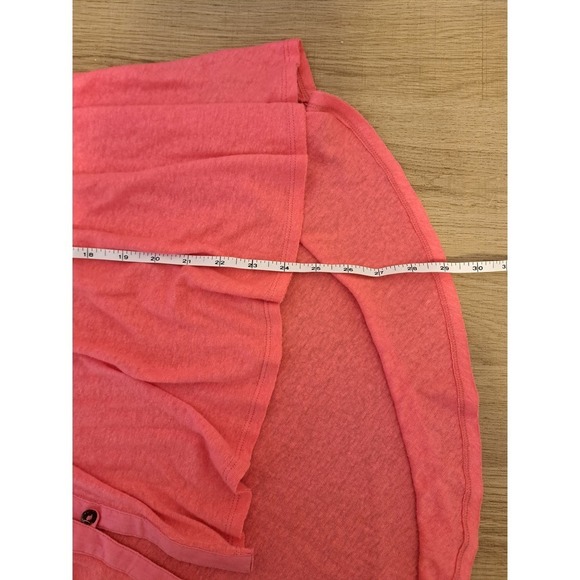 Free People Highland Linen Blend Summer Tee Top Pink Oversized Size XS - Picture 6 of 7